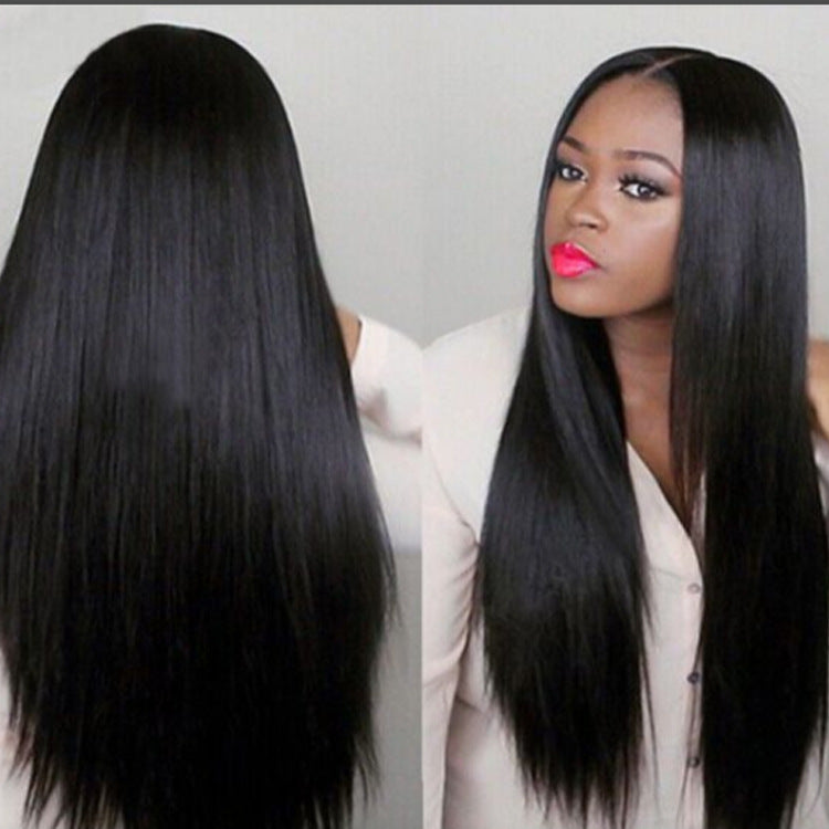 Black long straight hair wig