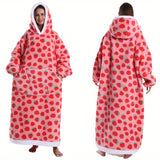 Cozy & Warm Reversible Hooded Blanket - Extra Long, Machine Washable, Flannel Wearable Throw for Couples - Perfect for Indoor/Outdoor Use