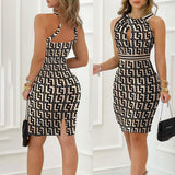 Women's New Printed Halter Dress