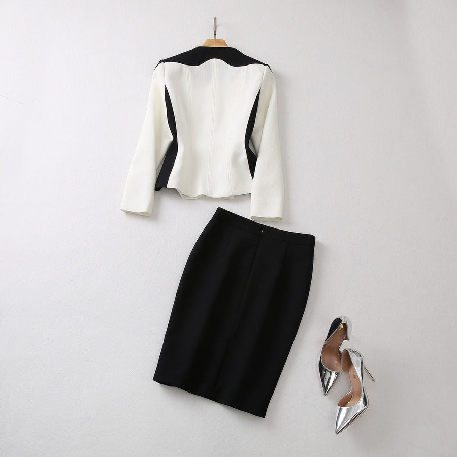 V-neck  Suit Package Hip Skirt