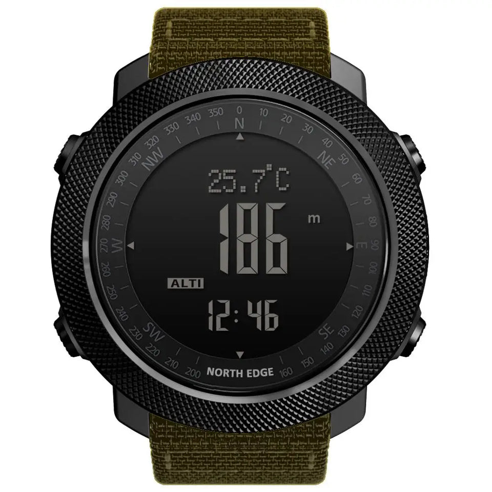 NORTH EDGE Men's sport Digital watch Hours Running Swimming Military Army watches Altimeter Barometer Compass waterproof 50m