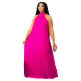 Wmstar Plus Size Women Long Dress leeveless Bandage Halter Hollow Out Splited A-line Maxi Dresses Outfits Wholesale Dropshipping