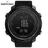 NORTH EDGE Men's sport Digital watch Hours Running Swimming Military Army watches Altimeter Barometer Compass waterproof 50m