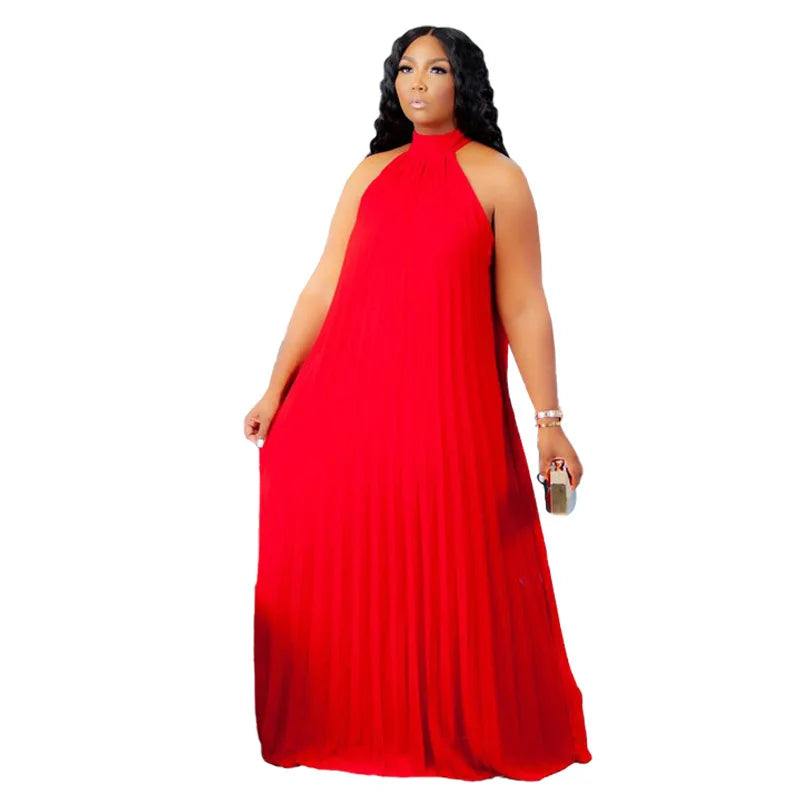 Wmstar Plus Size Women Long Dress leeveless Bandage Halter Hollow Out Splited A-line Maxi Dresses Outfits Wholesale Dropshipping