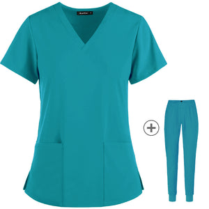 Stretch Slim Nurse Uniform Short-sleeved Summer Split Suit Overalls