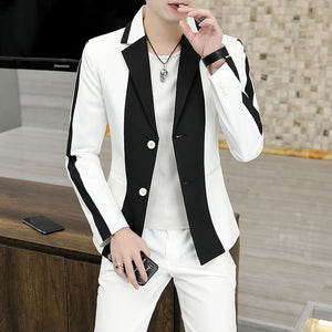 Men's Striped Color Suit Two Pieces