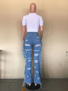 Hollow Out Ripped Jeans for Women