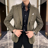 Men Blazers British Style Printed Blazer