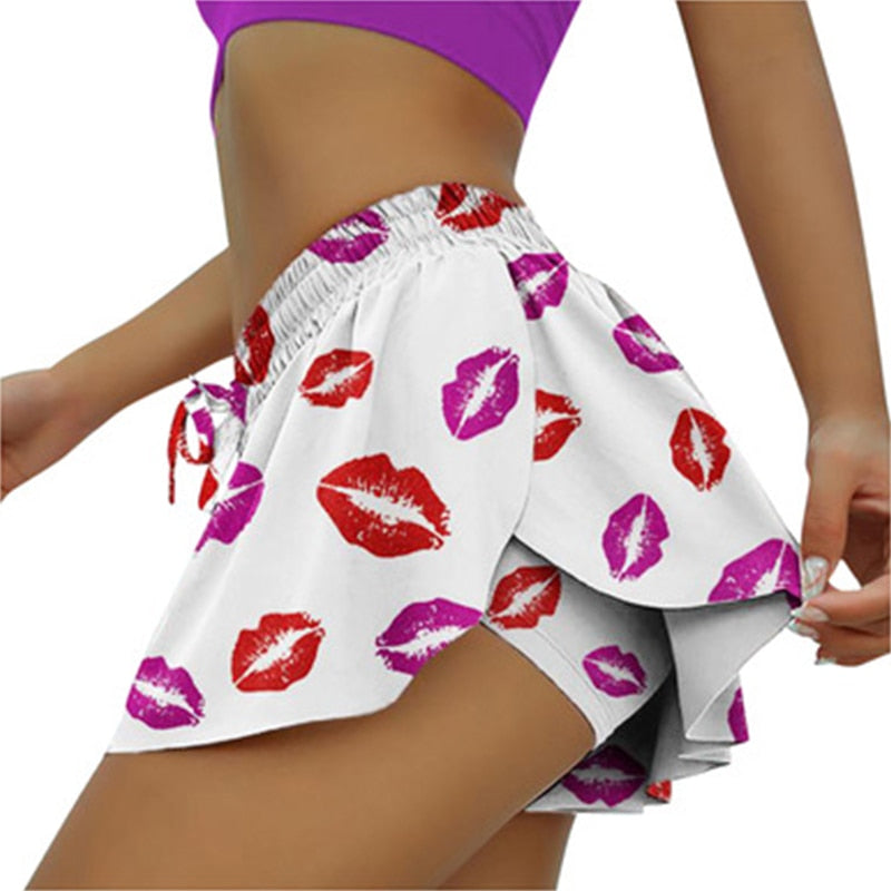 Women 2 In 1 Butt Scrunch Skirted