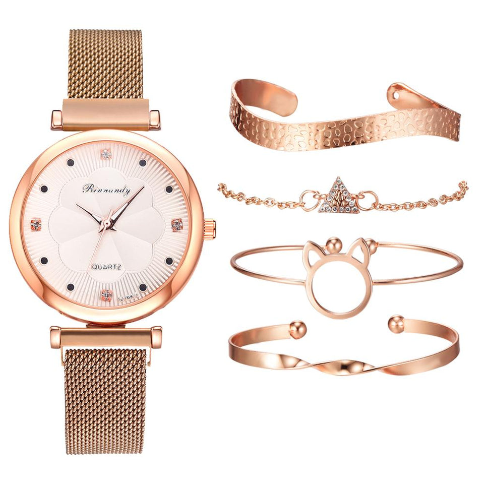 Fashion 5pcs Set Women Watches