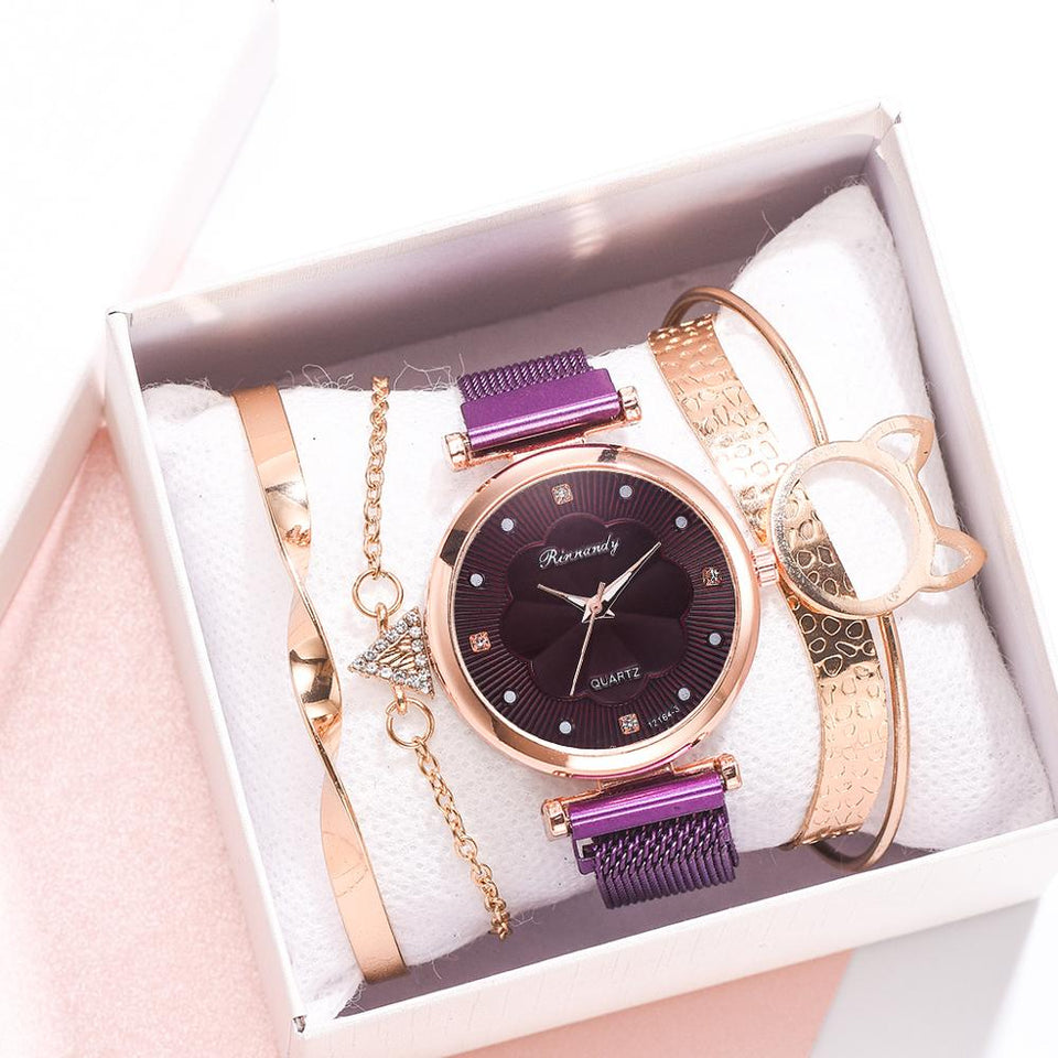 Fashion 5pcs Set Women Watches