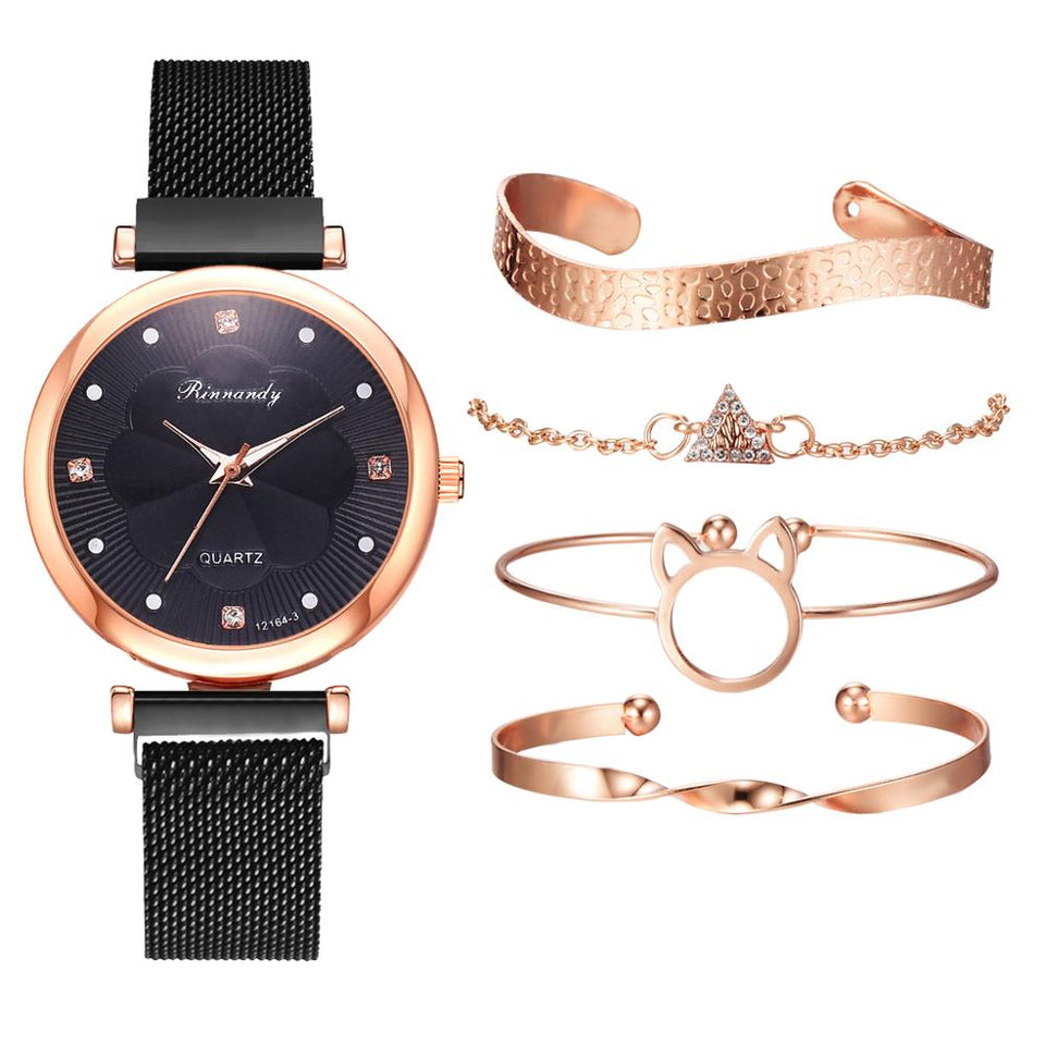 Fashion 5pcs Set Women Watches