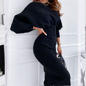 Solid Vintage Dress Women