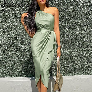 Women One Shoulder Dress