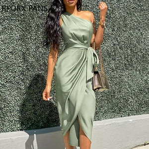 Women One Shoulder Dress