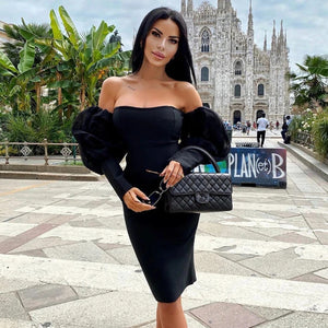 Women Off Shoulder Bandage Dress