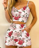 Woman Floral Print Crop Clothings